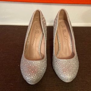 Platform stilettos rhinestone  round toe